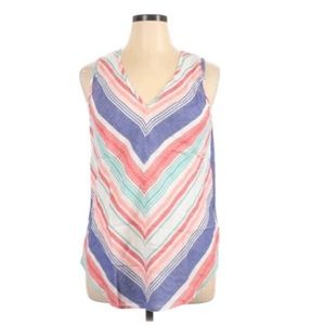 Natural Reflections linen/cotton blend tunic top . Cool for summer V neck Lge